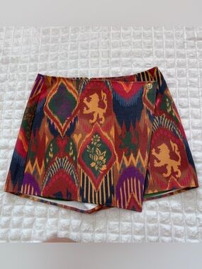 NEW Alden Adair Large Felicity Skort Shorts in Royal Ikat